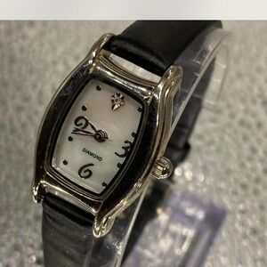 Genuine Diamond   *^*  Black /  Silver Watch ^^^